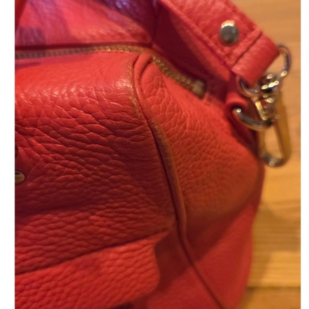 Kate Spade NY Grant Park Hadlen Pebbled Leather Satchel Crossbody Bag Coral Red - Picture 15 of 16